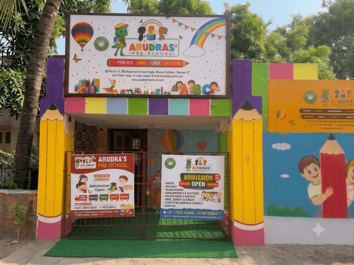 Arudra's Preschool classroom and learning environment in Valasaravakkam Chennai